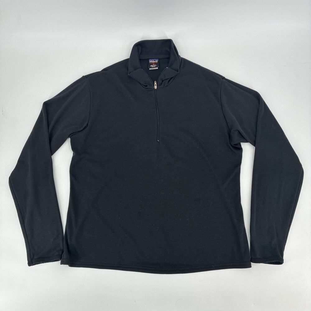 Vintage Patagonia Capilene 1/2 Zip Baselayer Shirt Women Medium Black USA